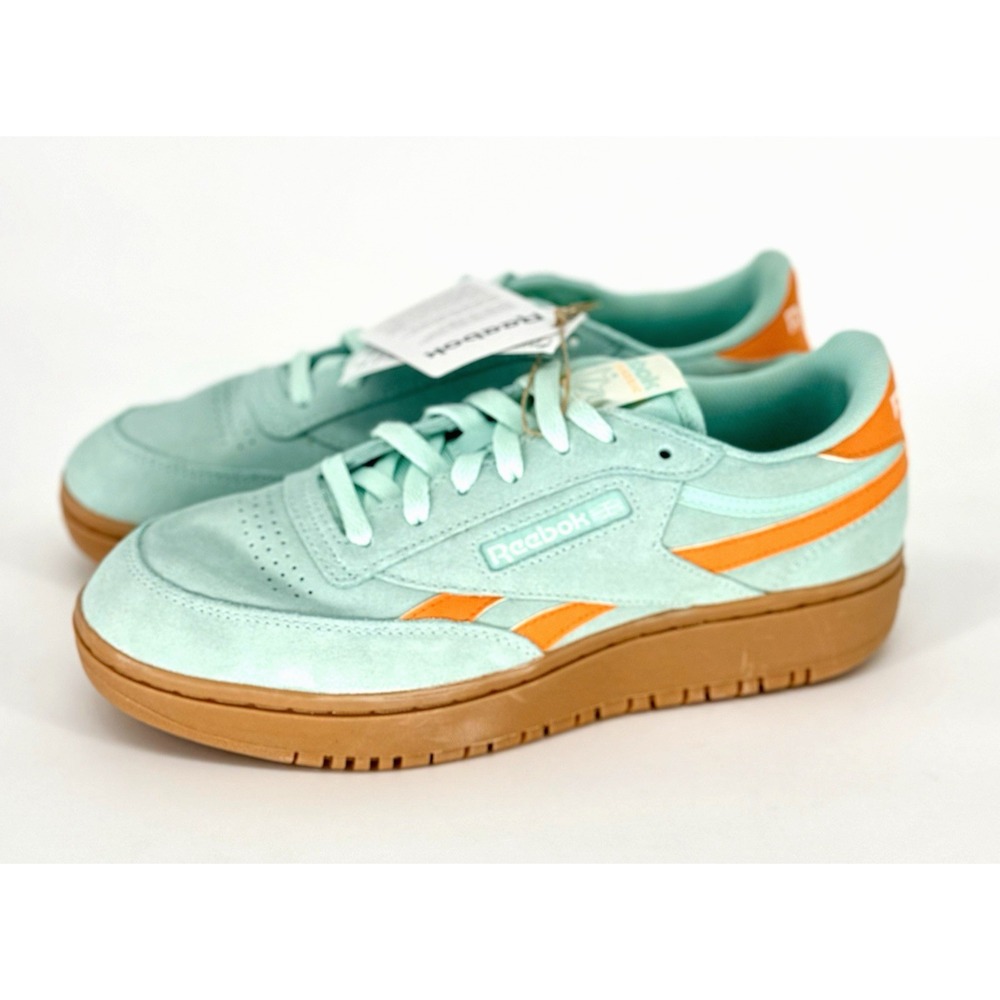 Reebok Women's Club C Double Revenge 9.5 Glitch Aqua Amber Gum Sneakers NEW